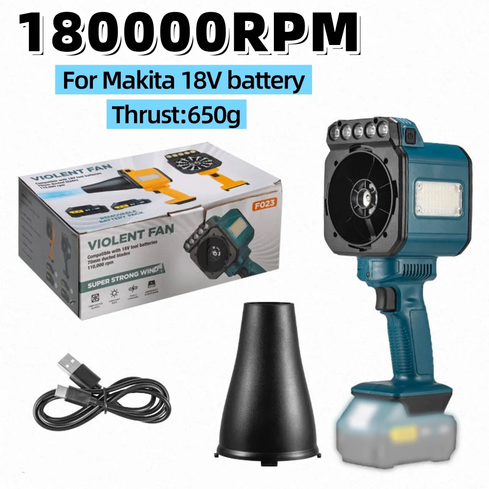 Car Violent Air Blower Powerful Handheld Turbo Jet Fan High Speed 70mm Brushless Motor Thrust 650g Car Wash Air Gun for Makita
Car Violent Air Blower Powerful Handheld Turbo Jet Fan High Speed 70mm Brushless Motor Thrust 650g Car Wash Air Gun for Makita