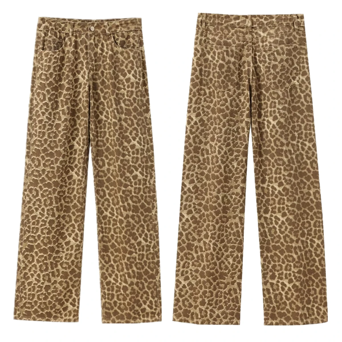 Withered Fashion Vintage Leopard Print Casual Pants Straight Jeans Women High Wasit Straight Loose Street Trousers Ladies
Withered Fashion Vintage Leopard Print Casual Pants Straight Jeans Women High Wasit Straight Loose Street Trousers Ladies