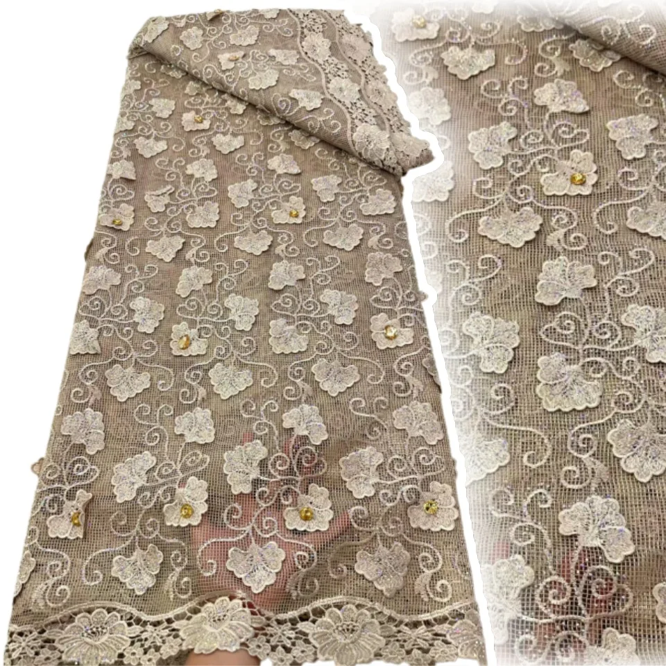 New Design African Stone Cotton Woven Gemstone Lace Fabric 5 Yards Nigerian Water Soluble Fabric Women Party Dress Sewing 2519
New Design African Stone Cotton Woven Gemstone Lace Fabric 5 Yards Nigerian Water Soluble Fabric Women Party Dress Sewing 2519