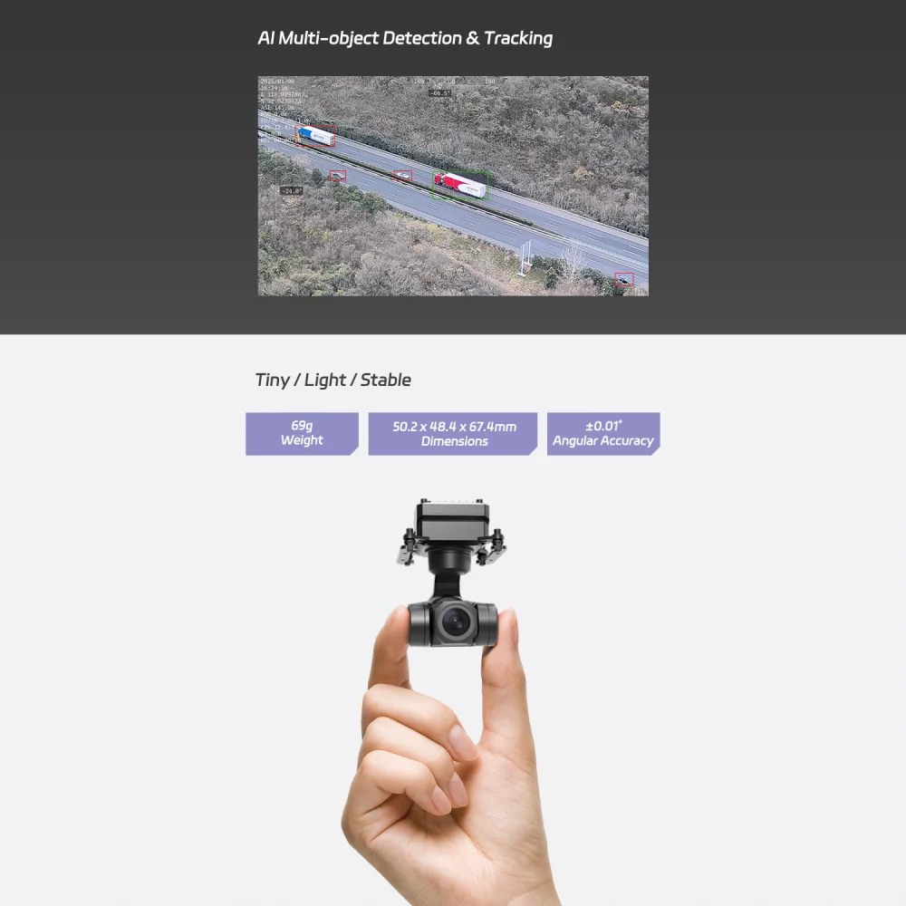 NCZOBOE AI With 3-axis Gimbal 4K Full Color AI Intelligent Detection and Tracking Night Vision UAV Camera
NCZOBOE AI With 3-axis Gimbal 4K Full Color AI Intelligent Detection and Tracking Night Vision UAV Camera