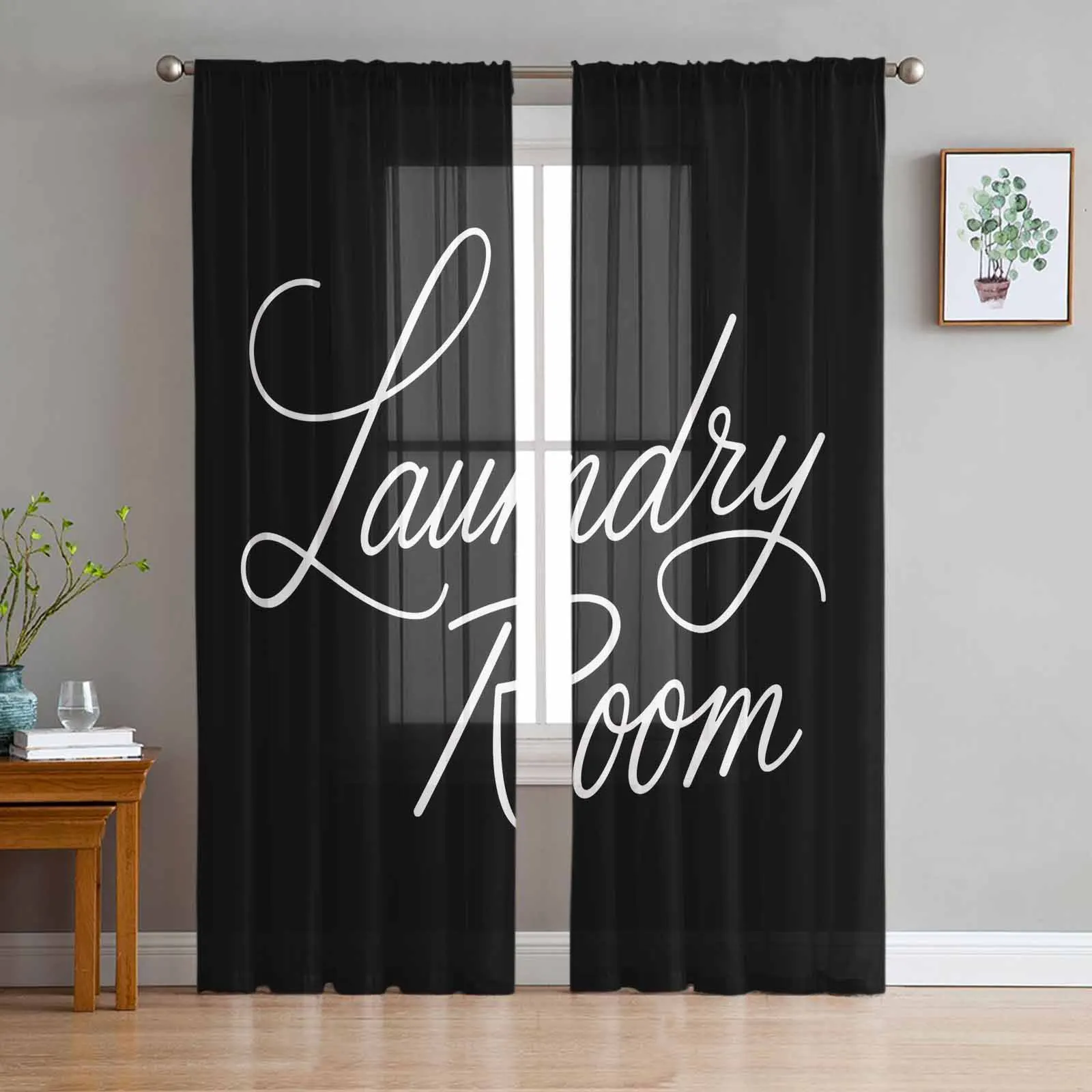 Modern Laundry Room Text Sheer Tulle Window Curtains for Living Room Bedroom Kitchen Treatments Panel Drapes
Modern Laundry Room Text Sheer Tulle Window Curtains for Living Room Bedroom Kitchen Treatments Panel Drapes