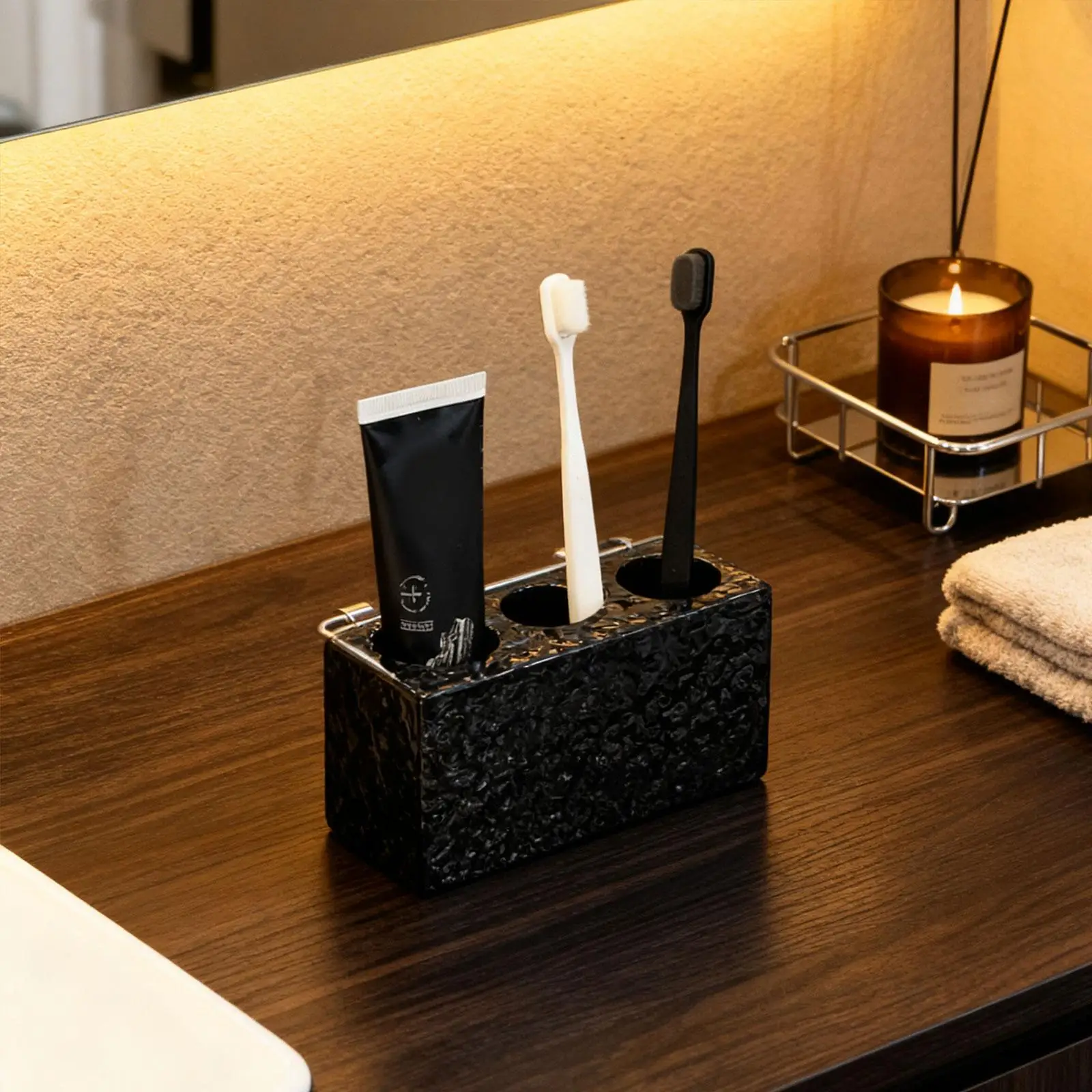 Ceramic Toothbrush Stand Stylish Textured Surface Bathroom Organizer Multipurpose Holder for Kids and Adults
Ceramic Toothbrush Stand Stylish Textured Surface Bathroom Organizer Multipurpose Holder for Kids and Adults