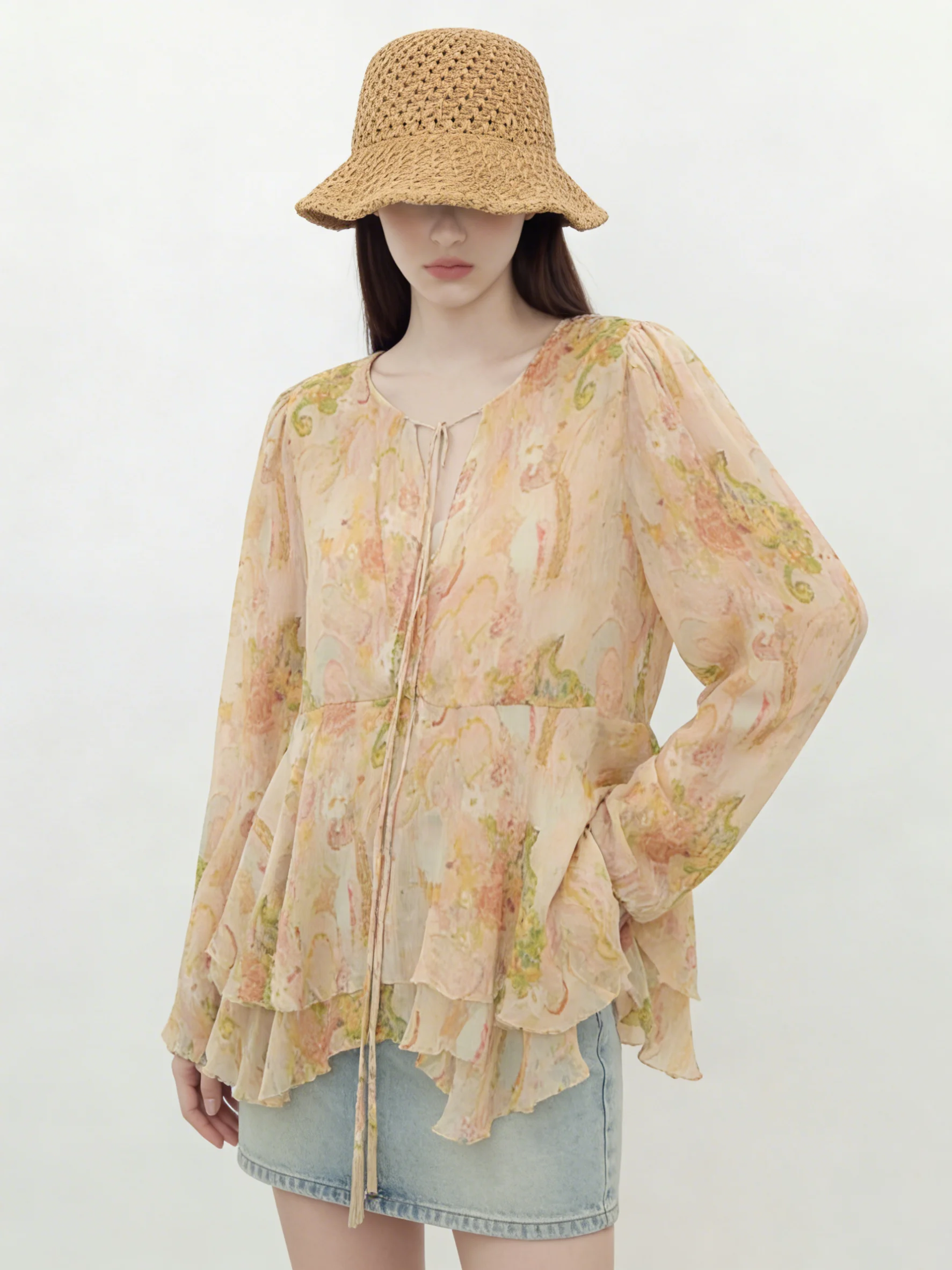 Chic Loose Long Sleeve Shirt Women's Spring Fashionable Floral Print Ruffle Hem Belted Casual Style Polyester Blend 2026 New ...
Chic Loose Long Sleeve Shirt Women's Spring Fashionable Floral Print Ruffle Hem Belted Casual Style Polyester Blend 2026 New ...