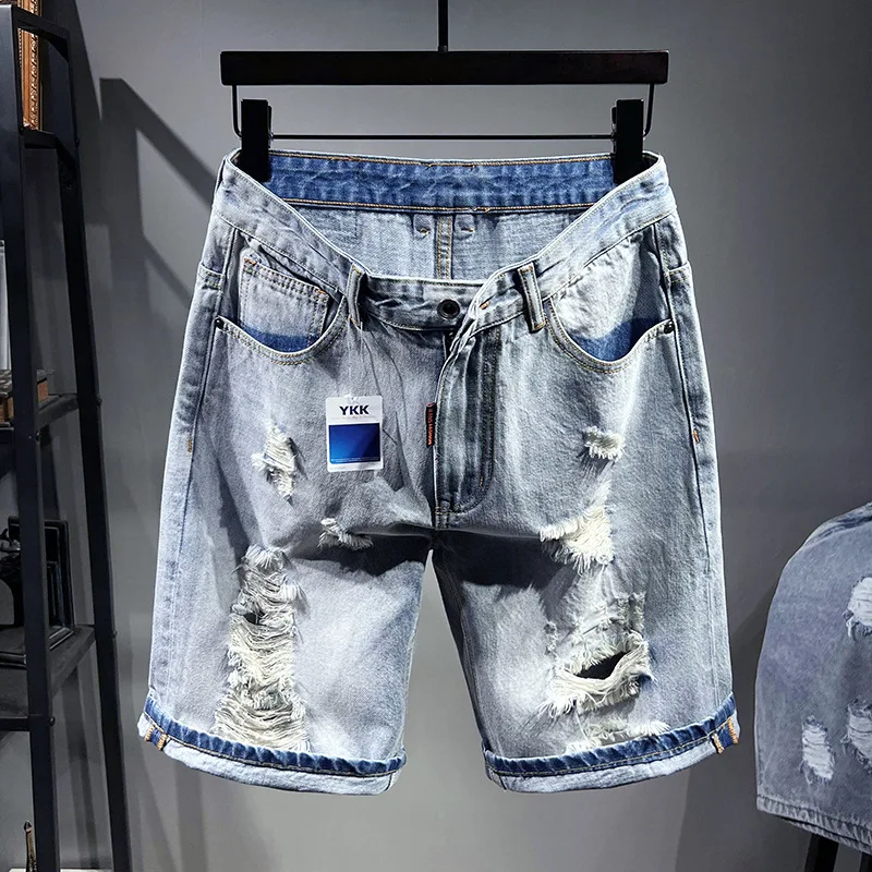 Ripped Hole Jeans Men Denim Shorts hole Plus Size 48 Summer Short Pants Fashion Casual Blue Jeans Big Size
Ripped Hole Jeans Men Denim Shorts hole Plus Size 48 Summer Short Pants Fashion Casual Blue Jeans Big Size