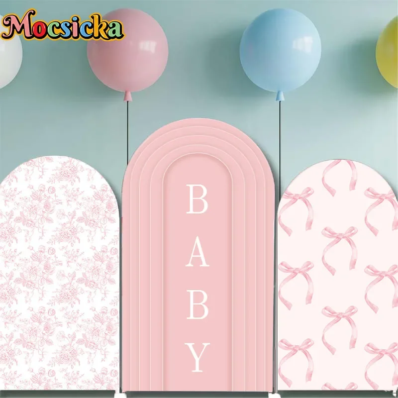 Mocsicka Arch Backdrop Pink Stripes Bows Baby Shower Girl Custom 2-Sided Background Birthday Party Covers Chiara Backdrop Photo
Mocsicka Arch Backdrop Pink Stripes Bows Baby Shower Girl Custom 2-Sided Background Birthday Party Covers Chiara Backdrop Photo