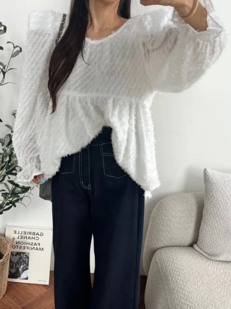 Spring Autumn Women's Long Sve irt Korean Sle Sweet Chic Design Agel Versatile Top Quali Sl Fabric
Spring Autumn Women's Long Sve irt Korean Sle Sweet Chic Design Agel Versatile Top Quali Sl Fabric