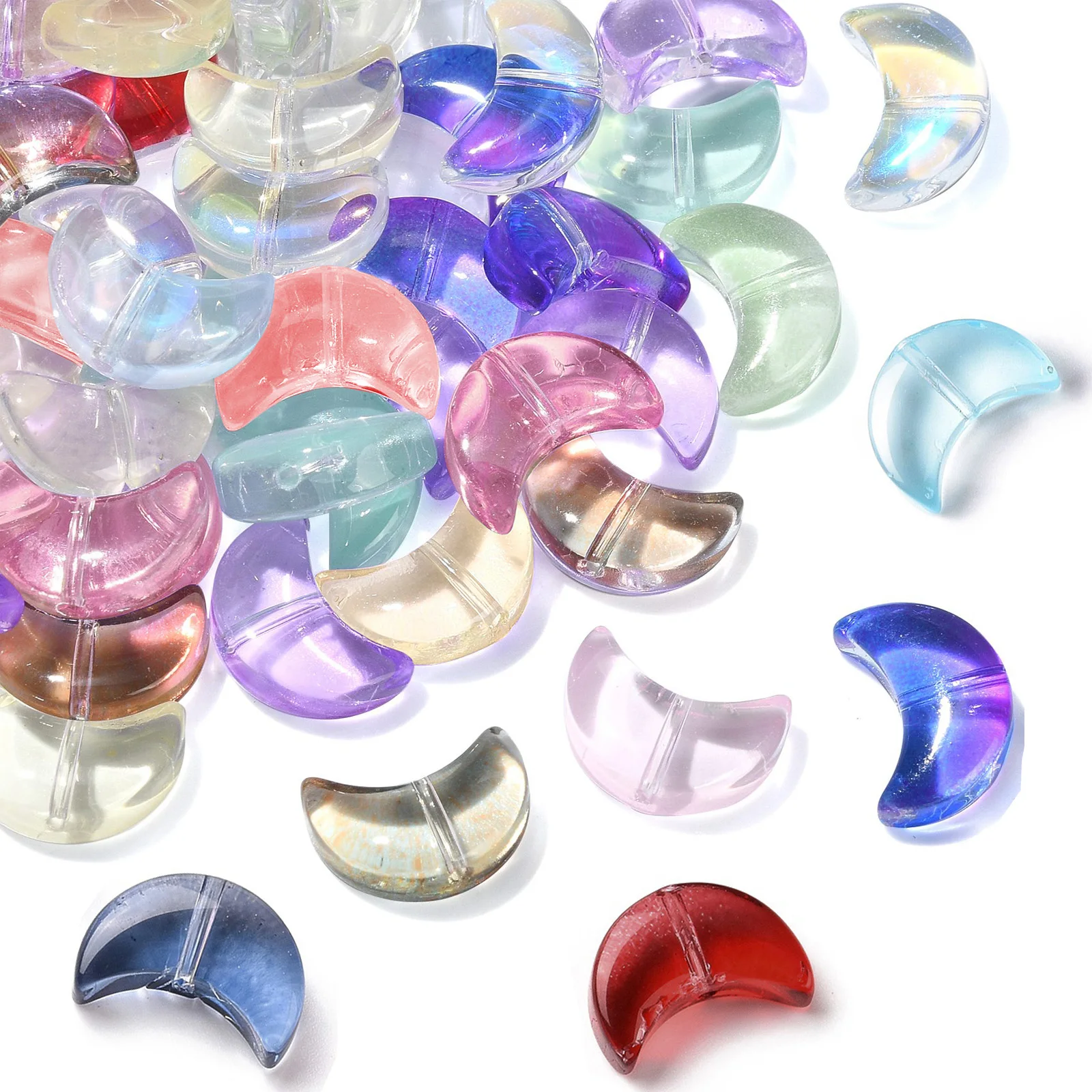 Pandahall 100Pcs Random Color Crescent Moon Glass Beads Transparent Crystal Glass Moon Beads for DIY Jewelry Making Bracelet
Pandahall 100Pcs Random Color Crescent Moon Glass Beads Transparent Crystal Glass Moon Beads for DIY Jewelry Making Bracelet