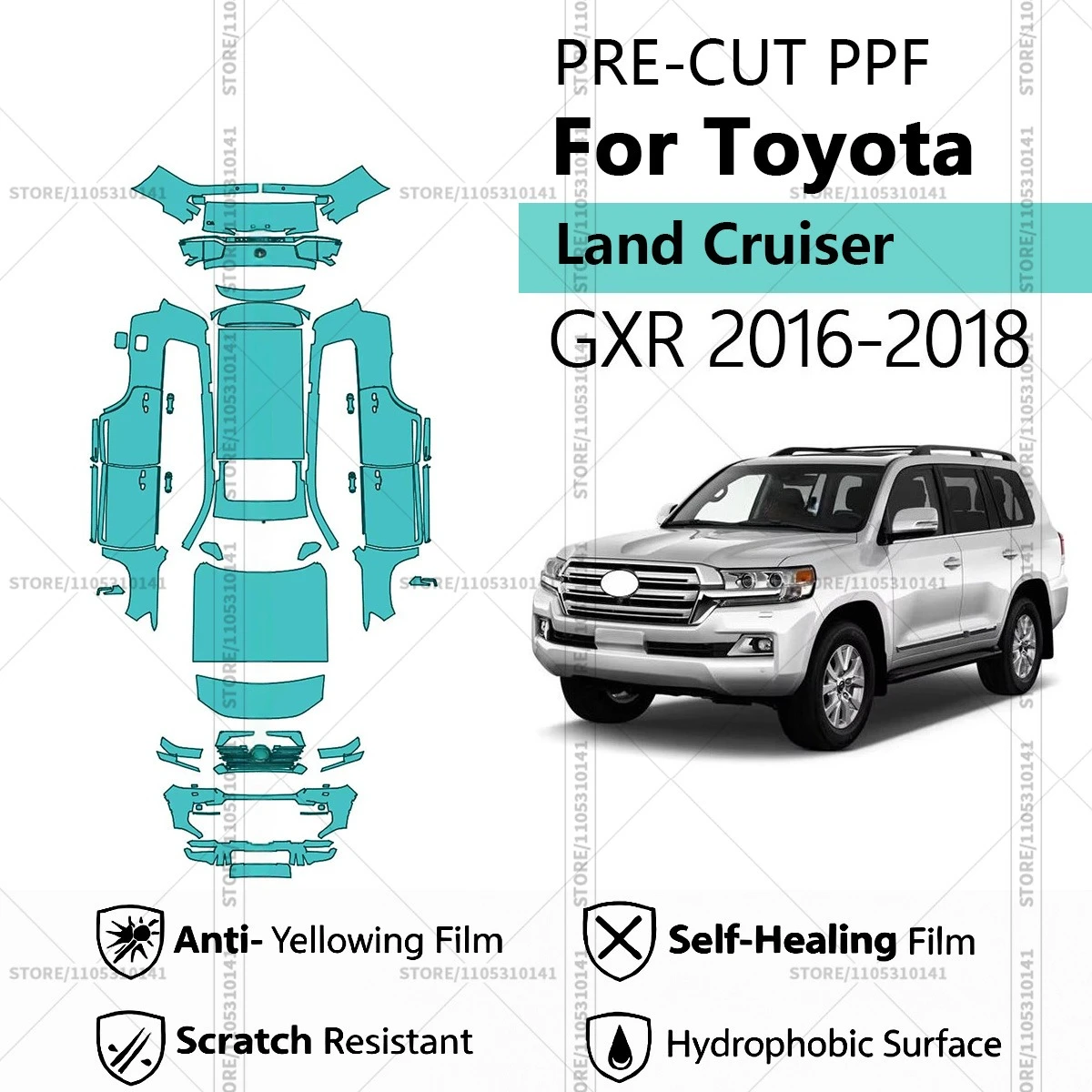 For Toyota Land Cruiser GXR 2016-2018 Pre-Cut Paint Protection Film PPF Transparent Car Film Automotive PPF Full Vehicle
For Toyota Land Cruiser GXR 2016-2018 Pre-Cut Paint Protection Film PPF Transparent Car Film Automotive PPF Full Vehicle