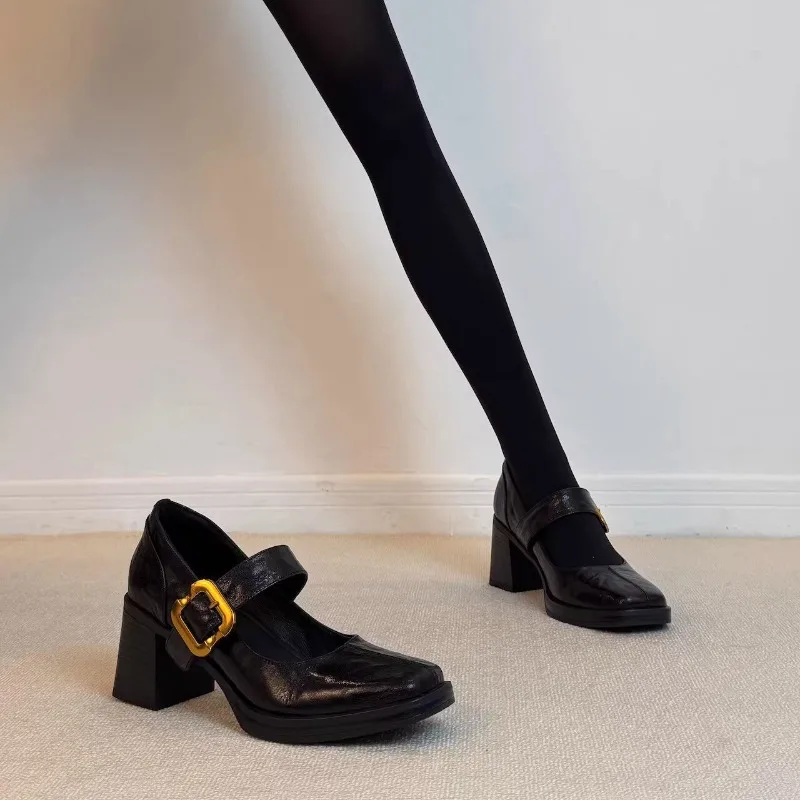 Women's Genuine Leather Mary Jane Shoes Square Toe Chunky Heel Buckle Strap Vintage Casual Pumps for Spring 2026 New Arrival
Women's Genuine Leather Mary Jane Shoes Square Toe Chunky Heel Buckle Strap Vintage Casual Pumps for Spring 2026 New Arrival
