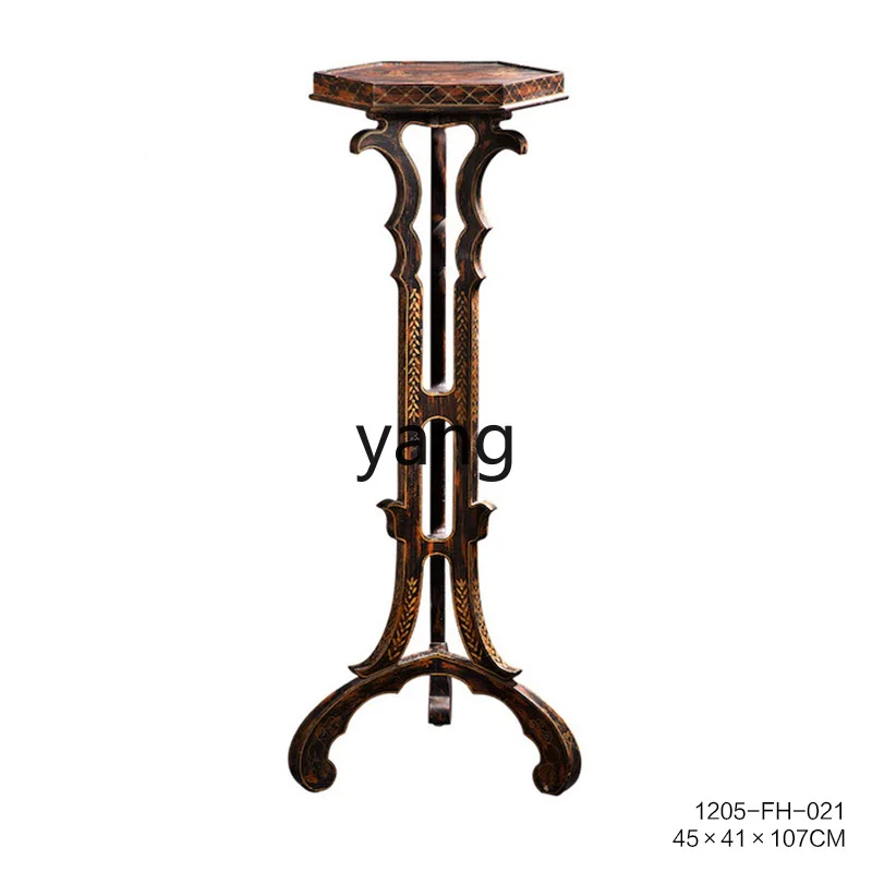LTT Chinese style elegant solid wood painting gold-red-brown tall flower table
LTT Chinese style elegant solid wood painting gold-red-brown tall flower table