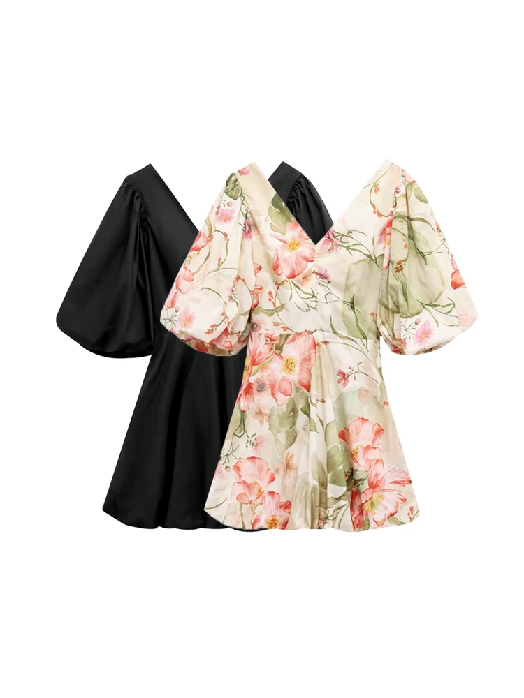 TRZA Women Fashion Back With Bow Tied Printed Mini Dress V Neck Puff Short Sleeve Female Dresses Vestidos Mujer
TRZA Women Fashion Back With Bow Tied Printed Mini Dress V Neck Puff Short Sleeve Female Dresses Vestidos Mujer