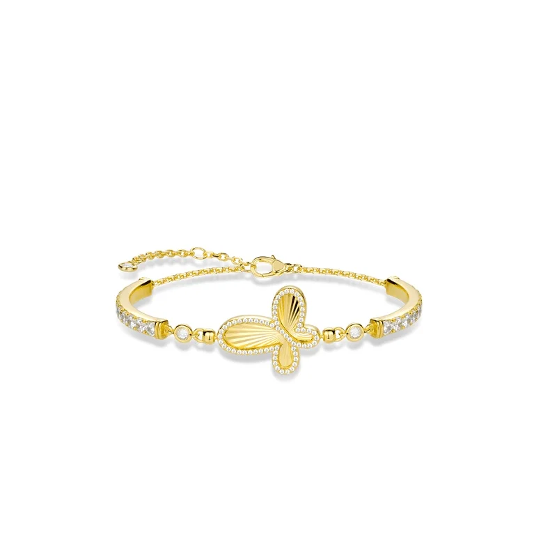 Bellux 925 Sterling Silver Plated 18K Gold Synthetic Zircon Golden Butterfly Smile Classic Bracelet
Bellux 925 Sterling Silver Plated 18K Gold Synthetic Zircon Golden Butterfly Smile Classic Bracelet