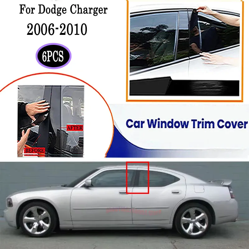 For Dodge Charger 2006-2010 6Pcs High Gloss Black Mirror Finish Window Pillar Post Cover Protective OE Set
For Dodge Charger 2006-2010 6Pcs High Gloss Black Mirror Finish Window Pillar Post Cover Protective OE Set