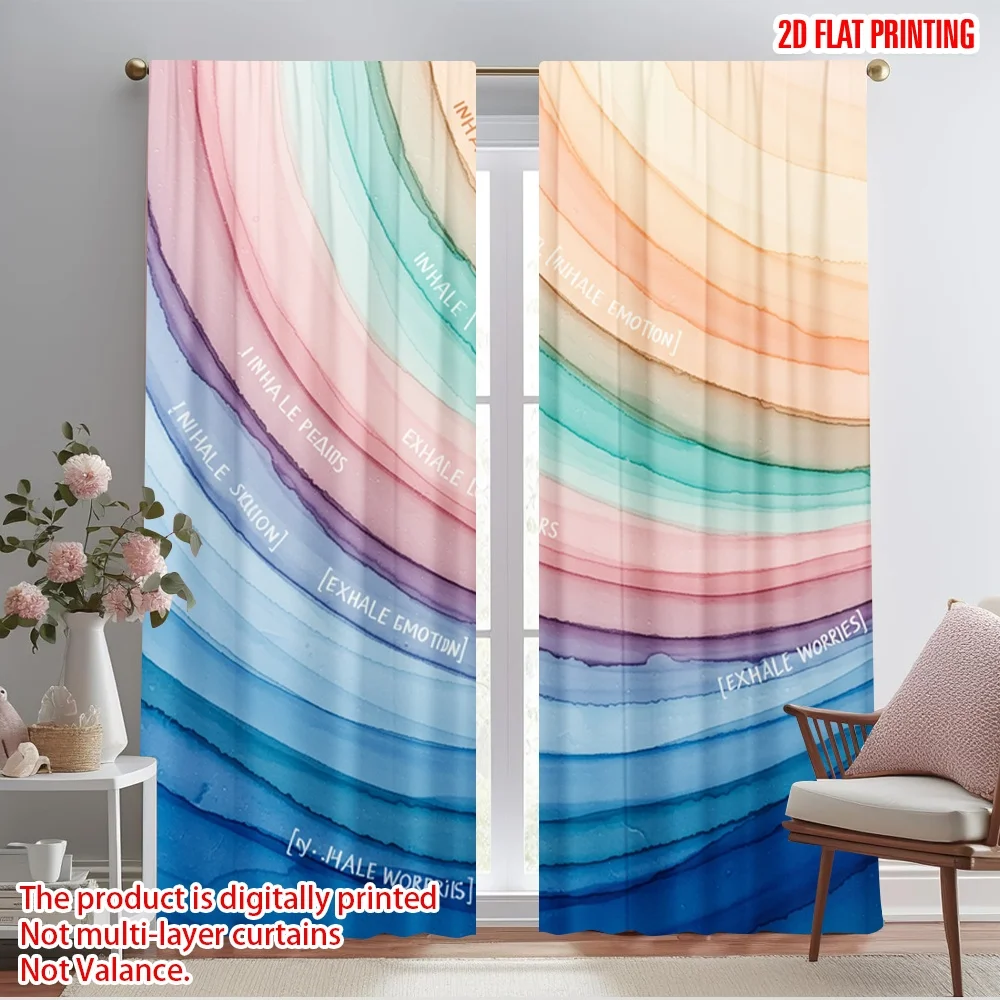 2pcs 2D flat printing Window Curtains Inhale Peace Exhale Stress 100% Polyester Fabric Without Electricity Festive Wall Decor
2pcs 2D flat printing Window Curtains Inhale Peace Exhale Stress 100% Polyester Fabric Without Electricity Festive Wall Decor