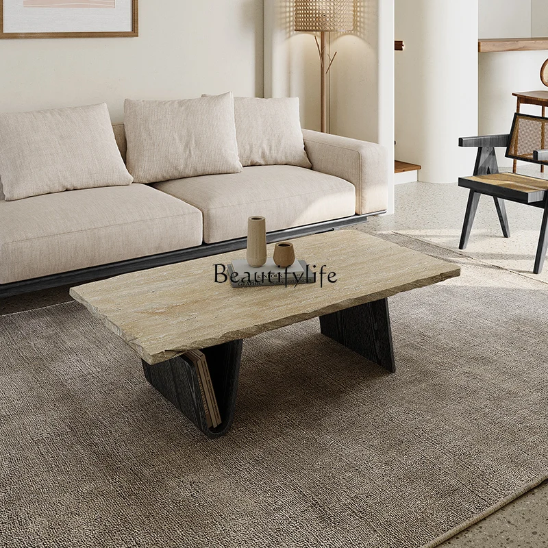 Natural travertine retro high-grade solid wood living room bed and breakfast table medieval minimalist
Natural travertine retro high-grade solid wood living room bed and breakfast table medieval minimalist