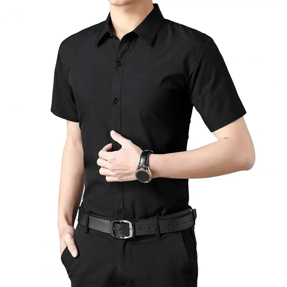 Men Solid Color Shirt Stylish Men's Summer Shirt with Turn-down Collar Single-breasted Design Slim Fit for Casual or Business
Men Solid Color Shirt Stylish Men's Summer Shirt with Turn-down Collar Single-breasted Design Slim Fit for Casual or Business