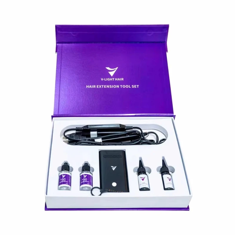 Original V-Light Technology Hair Extension Machine Traceless tape Hair Extension Tools Kit Set with V light Hair extension glue
Original V-Light Technology Hair Extension Machine Traceless tape Hair Extension Tools Kit Set with V light Hair extension glue