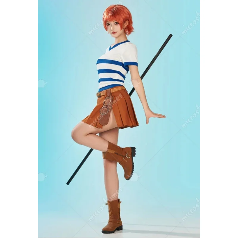 ZA01 HAIKYUU Women's Nami Cosplay Costume Striped V Neck Short Sleeve Top and Skirt with BeltZa0@
ZA01 HAIKYUU Women's Nami Cosplay Costume Striped V Neck Short Sleeve Top and Skirt with BeltZa0@