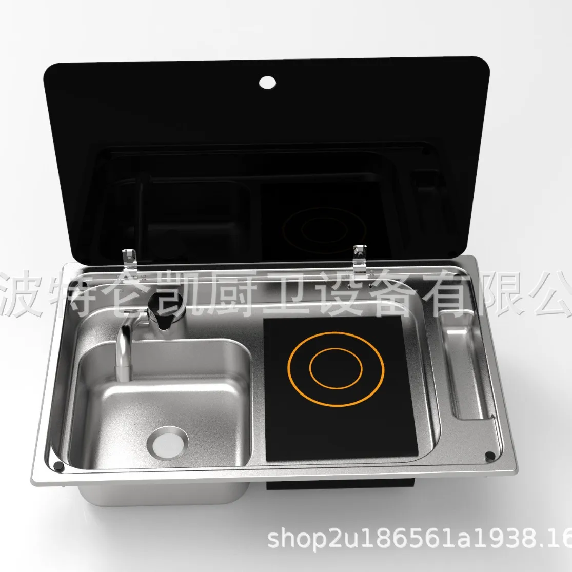 304 SUS RV Sink with Built-in Induction Cooker & Glass Cover, Complete Drain Fittings for Camper Caravan Yacht Kitchen
304 SUS RV Sink with Built-in Induction Cooker & Glass Cover, Complete Drain Fittings for Camper Caravan Yacht Kitchen