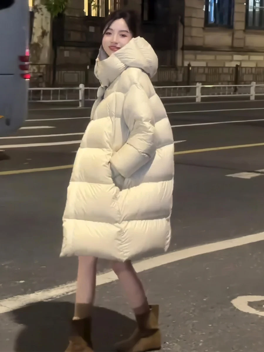 Женская утепленная белая пуховая куртка-пуховик с капюшоном средней длины, зимняя верхняя одежда, бежевый цвет
Женская утепленная белая пуховая куртка-пуховик с капюшоном средней длины, зимняя верхняя одежда, бежевый цвет