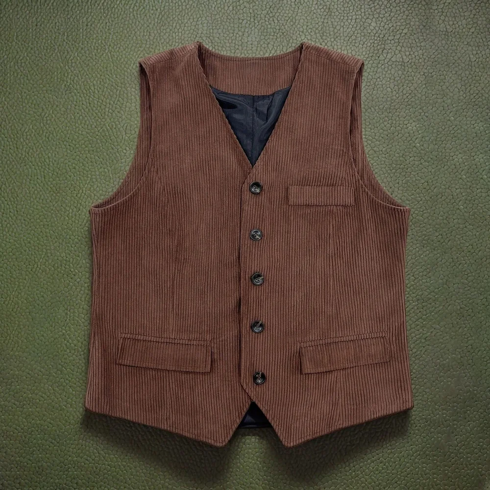 Men's Classic Vest Man Casual Corduroy Business V-Neck Single-Breasted Solid Color Elegant Suit Sleeveless Suits Blazer Clothing
Men's Classic Vest Man Casual Corduroy Business V-Neck Single-Breasted Solid Color Elegant Suit Sleeveless Suits Blazer Clothing