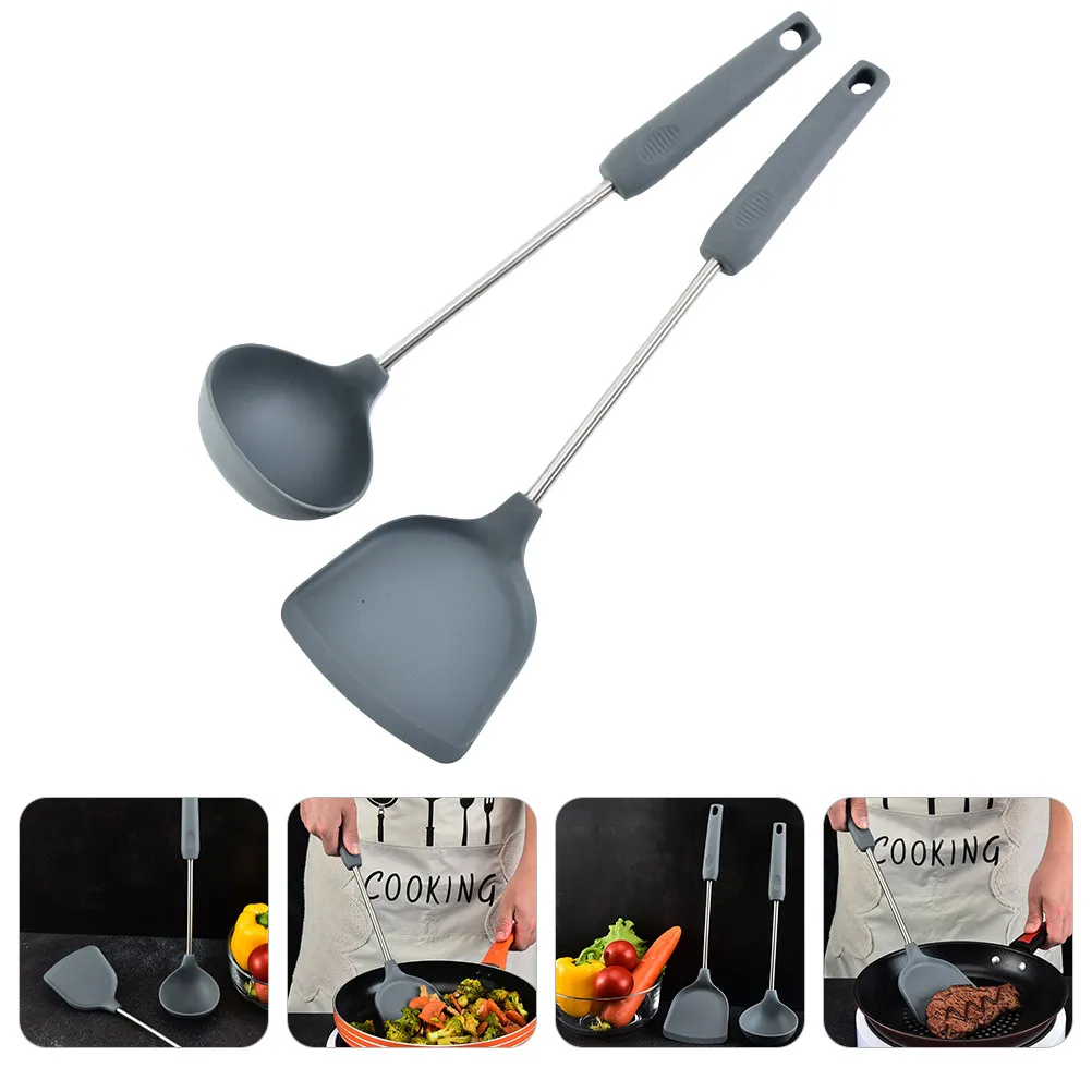 2Pcs Silicone Shovel Spoon Utensils Set Premium Food Grade Silicone Stainless Steel Core Non Stick Cookware Safe
2Pcs Silicone Shovel Spoon Utensils Set Premium Food Grade Silicone Stainless Steel Core Non Stick Cookware Safe