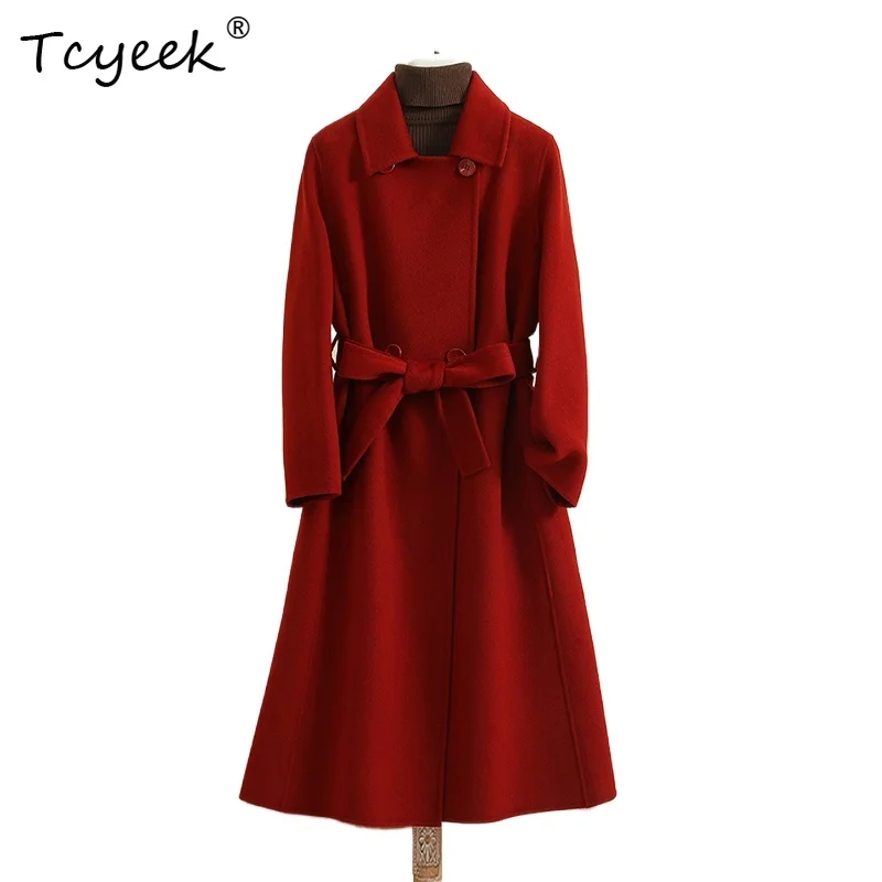 Tcyeek 100% шерсть, осень-зима, элитное двустороннее женское шерстяное пальто средней длины с воротником, Casaco De Inverno Feminino
Tcyeek 100% шерсть, осень-зима, элитное двустороннее женское шерстяное пальто средней длины с воротником, Casaco De Inverno Feminino