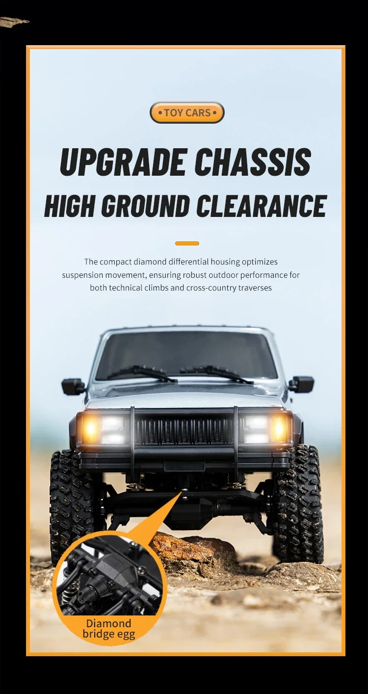 1/18 RC Car 2.4G Remote Control Crawler 4WD Electric Climbing Off-Road Front Rear Suspension Speed Sdjust 45° Climb Car Toy Gift
1/18 RC Car 2.4G Remote Control Crawler 4WD Electric Climbing Off-Road Front Rear Suspension Speed Sdjust 45° Climb Car Toy Gift