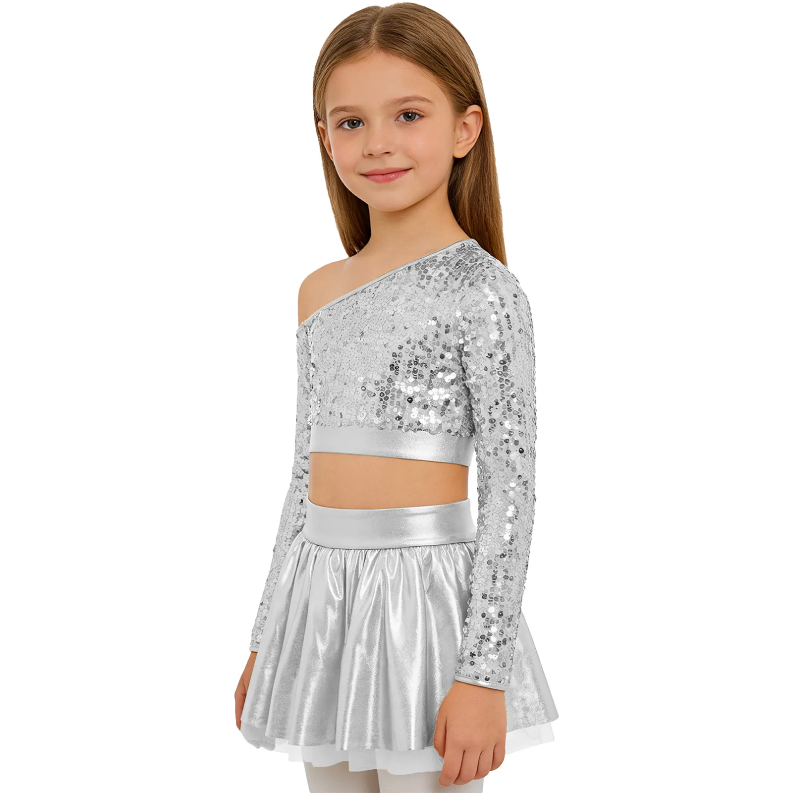 Children Girls Hip Hop Jazz Dance Clothes Sequins Crop Tops Metallic Mesh Tutu Skirt Cheerleading Stage Performance Costume
Children Girls Hip Hop Jazz Dance Clothes Sequins Crop Tops Metallic Mesh Tutu Skirt Cheerleading Stage Performance Costume