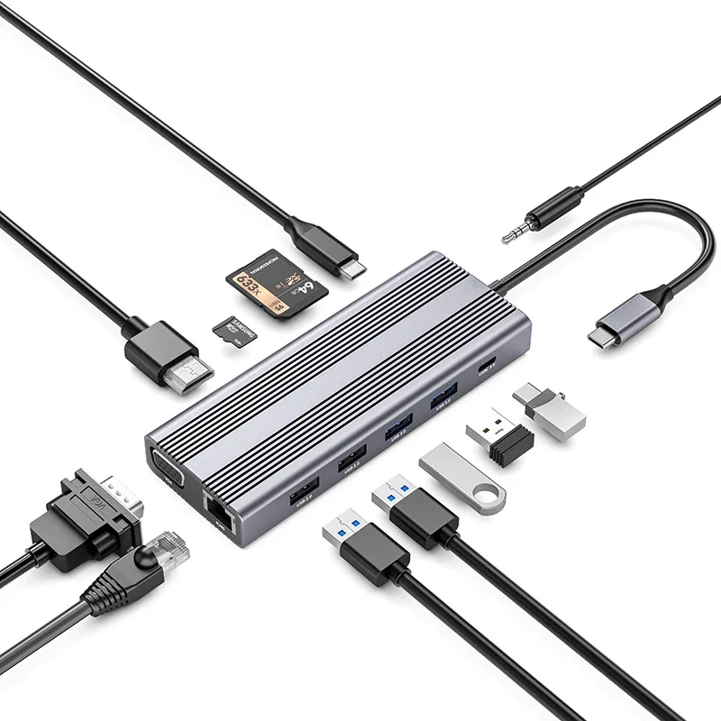 Новинка, Φ 12 в 1, 3,0, многофункциональная док-станция Usb-c с HD 4K RJ45 PD SD/TF Аудио, порт 3,5 мм
Новинка, Φ 12 в 1, 3,0, многофункциональная док-станция Usb-c с HD 4K RJ45 PD SD/TF Аудио, порт 3,5 мм
