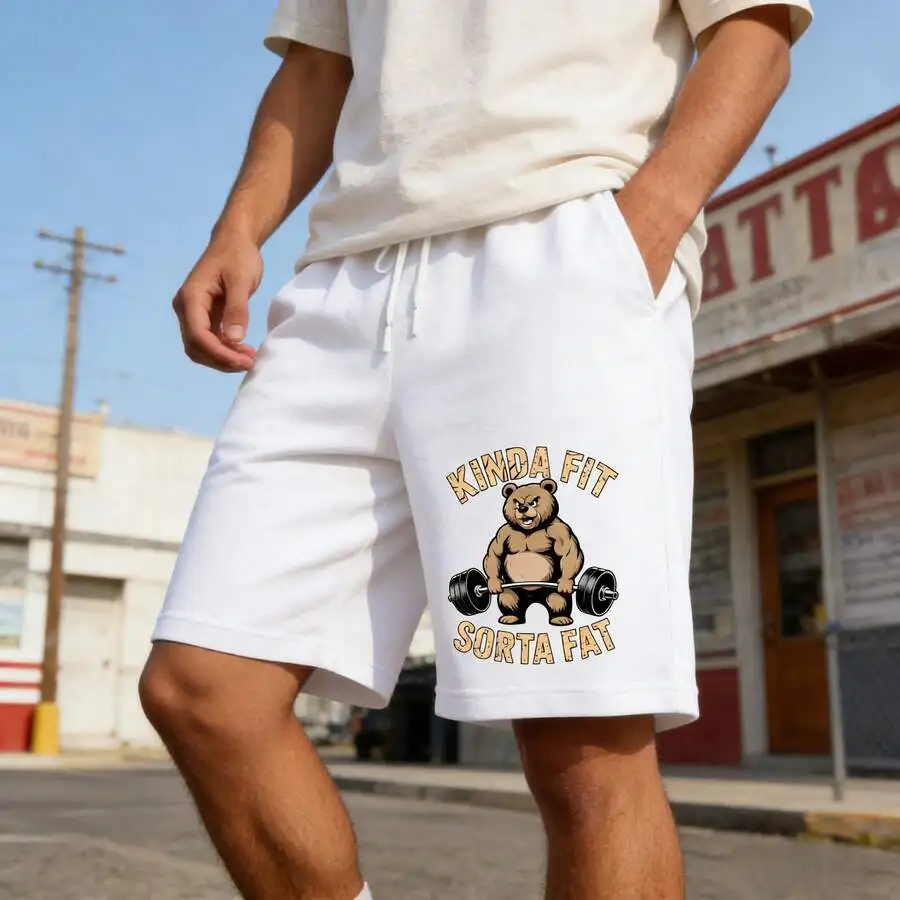 Men Graphic Print Shorts Bear Barbell Design Urban Streetwear Casual Summer Workout Gym Wear Drawstring Pants
Men Graphic Print Shorts Bear Barbell Design Urban Streetwear Casual Summer Workout Gym Wear Drawstring Pants