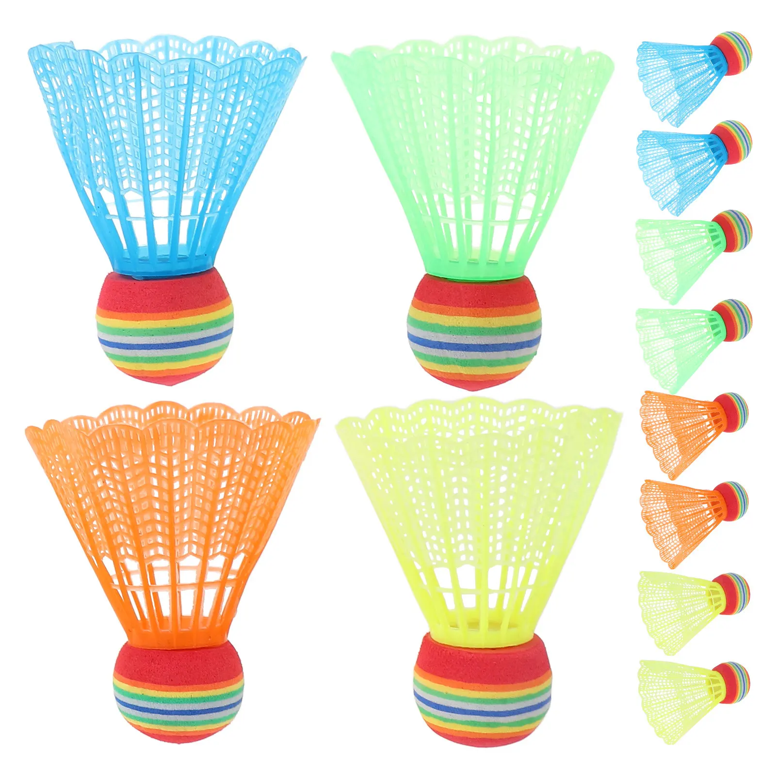 12Pcs Colorful Plastic Shuttlecocks Badminton Balls Lightweight Windproof Flight Stability for Beginners Training Portable
12Pcs Colorful Plastic Shuttlecocks Badminton Balls Lightweight Windproof Flight Stability for Beginners Training Portable