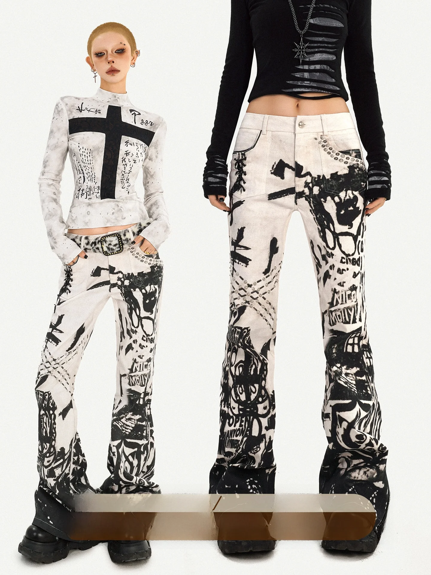 Nico Molly Original Punk Ink Design Jeans Women's Hot Girl Straight Leg l Waist Spring Collection Faion Street Sle
Nico Molly Original Punk Ink Design Jeans Women's Hot Girl Straight Leg l Waist Spring Collection Faion Street Sle
