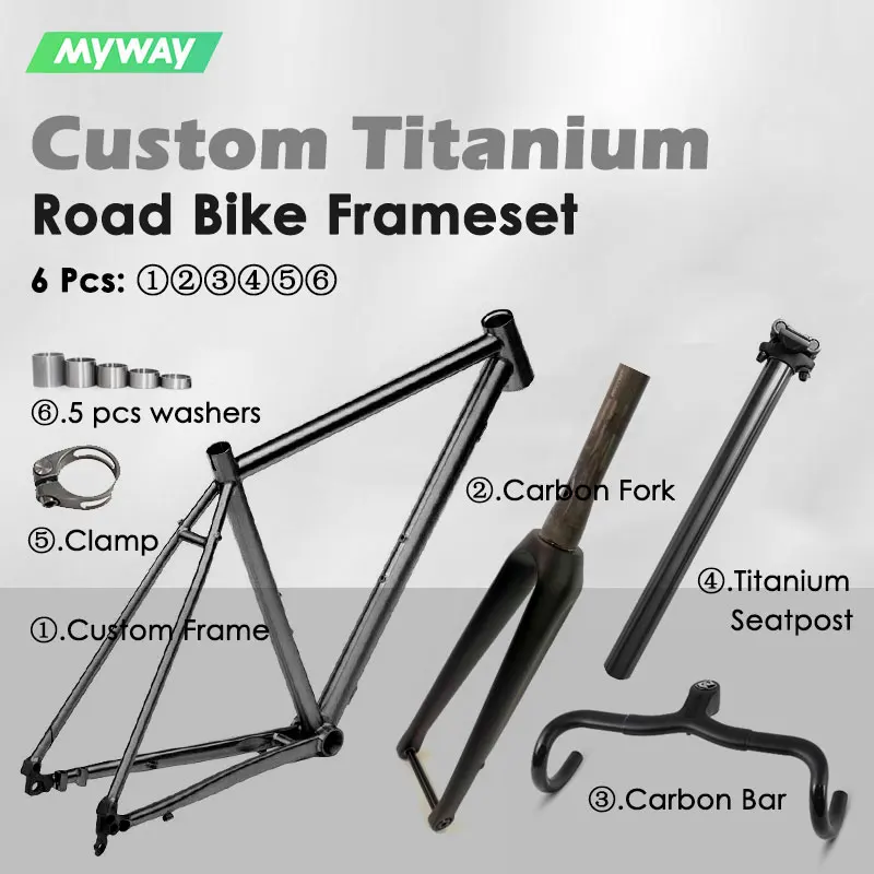 Customized R21 Road Frameset 700C*28 Titanium Alloy Internal Cable Routing Road Frame Tapered Head Tube Flat Mount Disc Brake
Customized R21 Road Frameset 700C*28 Titanium Alloy Internal Cable Routing Road Frame Tapered Head Tube Flat Mount Disc Brake