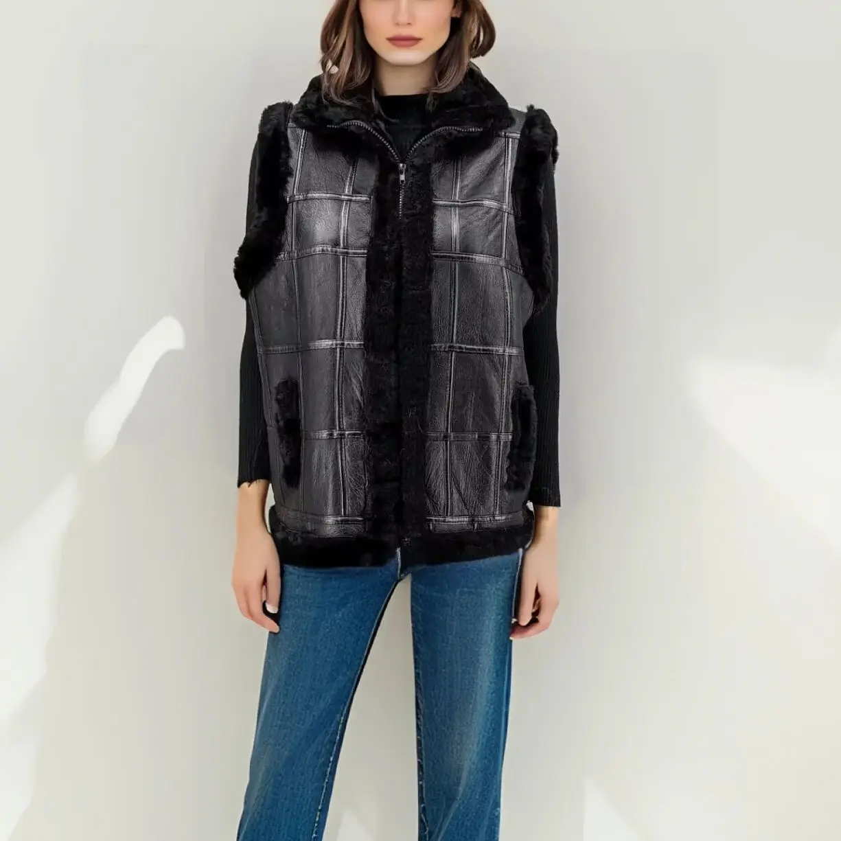 Real Sheep Leather One Fur Vest Gilet Waistcoat Men Man With Fur Lining 2023 Classic Unisex B230823
Real Sheep Leather One Fur Vest Gilet Waistcoat Men Man With Fur Lining 2023 Classic Unisex B230823