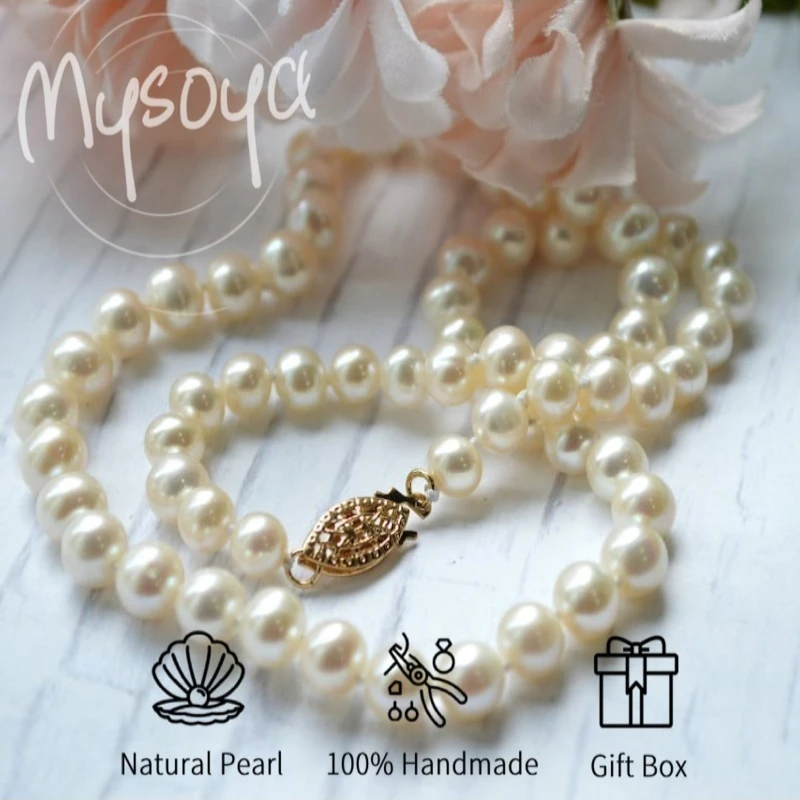 MYSOYA Удивительное ожерелье из пресноводного жемчуга 6-7 мм с подарочной коробкой для нее/его, подходит для свадьбы/дня рождения/Рождества
MYSOYA Удивительное ожерелье из пресноводного жемчуга 6-7 мм с подарочной коробкой для нее/его, подходит для свадьбы/дня рождения/Рождества