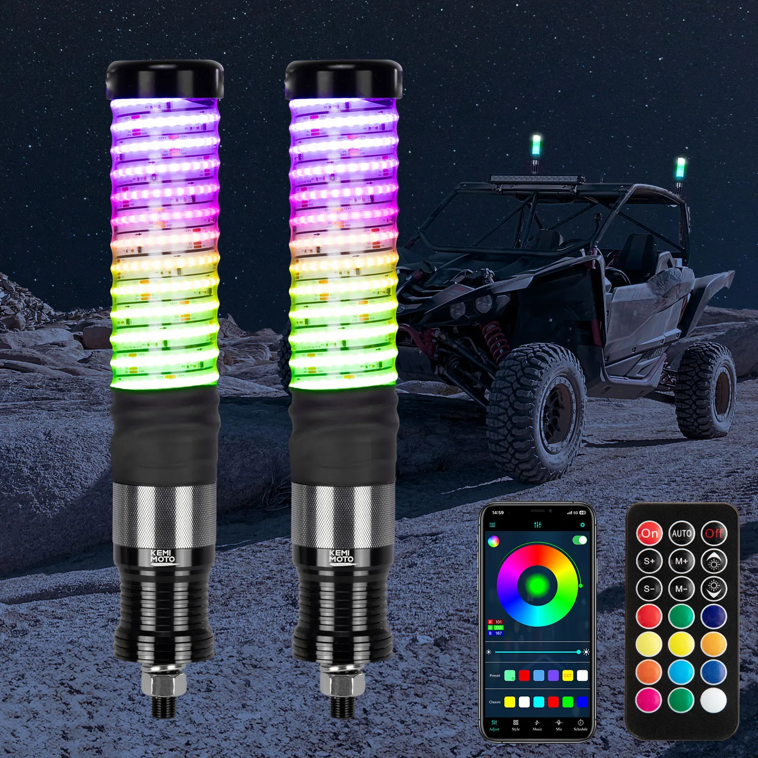 UTV COB Fat Whip Lights Turning Signal Function Compatible with Polaris RZR for an-Am Maverick X3 for UTV ATV Buggy Boat Offroad
UTV COB Fat Whip Lights Turning Signal Function Compatible with Polaris RZR for an-Am Maverick X3 for UTV ATV Buggy Boat Offroad