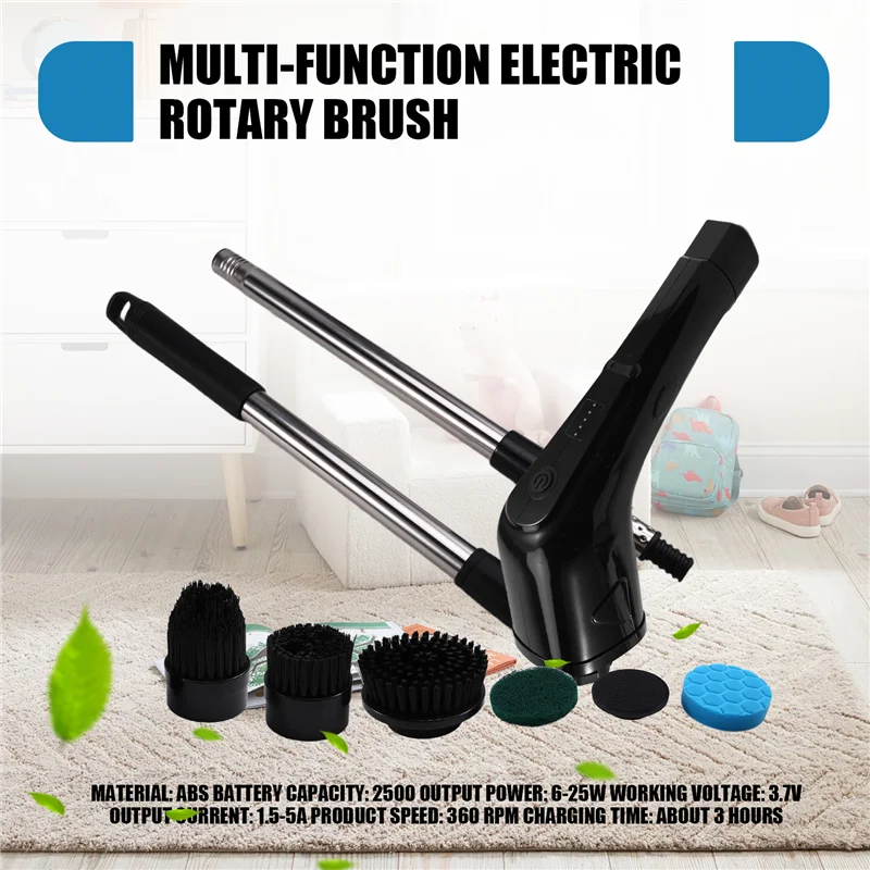 A66T-Electric Cleaning Scrubber Cordless Powerful Scrub Brush With Adjustable Extension Long Handle Replaceable Brush Heads
A66T-Electric Cleaning Scrubber Cordless Powerful Scrub Brush With Adjustable Extension Long Handle Replaceable Brush Heads