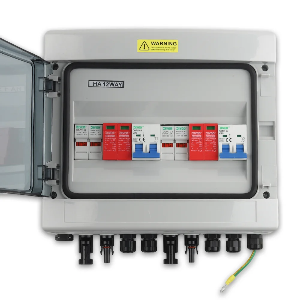 DC 16-63A 500V 2 In 2 Out Solar PV DC Wall-mounted Combiner Box IP65 Waterproof Electrical Box Lightning Protection SPD Fuse MCB
DC 16-63A 500V 2 In 2 Out Solar PV DC Wall-mounted Combiner Box IP65 Waterproof Electrical Box Lightning Protection SPD Fuse MCB