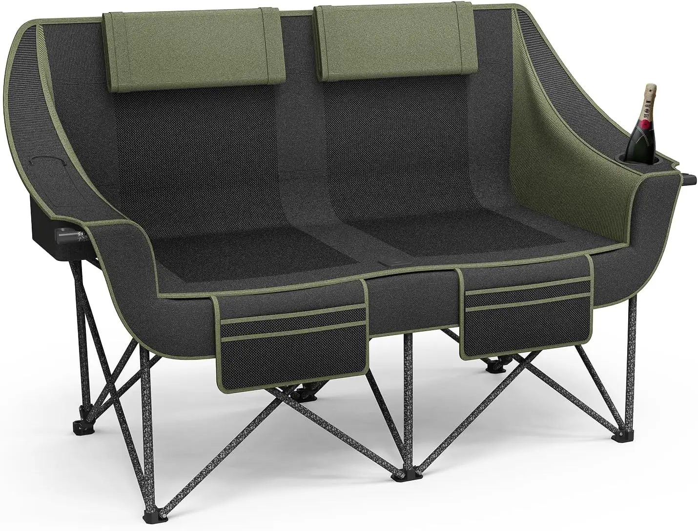 Oversized 2-Person Folding Camping Chair with Cup Holders & Carry Bag, Heavy Duty 660lbs Capacity for Outdoor Patio Beach Lawn
Oversized 2-Person Folding Camping Chair with Cup Holders & Carry Bag, Heavy Duty 660lbs Capacity for Outdoor Patio Beach Lawn