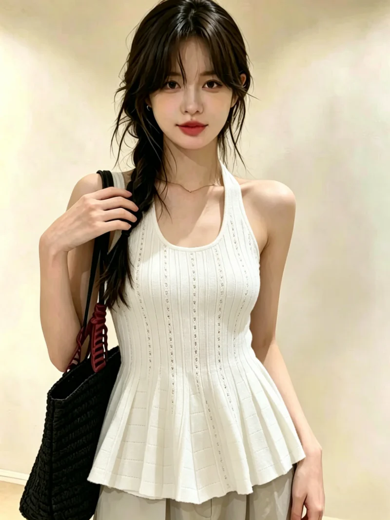 Slim Fit Hollow out Knitted Vest Women's Summer New Style Pure Desire Self Preservation Model Hanging Neck Lotus Leaf
Slim Fit Hollow out Knitted Vest Women's Summer New Style Pure Desire Self Preservation Model Hanging Neck Lotus Leaf