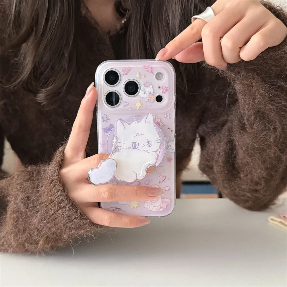 Korean INS Cute Kitten Magnetic Stand phone case for iPhone 13 14 15 17 Pro 16 Pro Max cartoon protective cover For Magsafe Case
Korean INS Cute Kitten Magnetic Stand phone case for iPhone 13 14 15 17 Pro 16 Pro Max cartoon protective cover For Magsafe Case