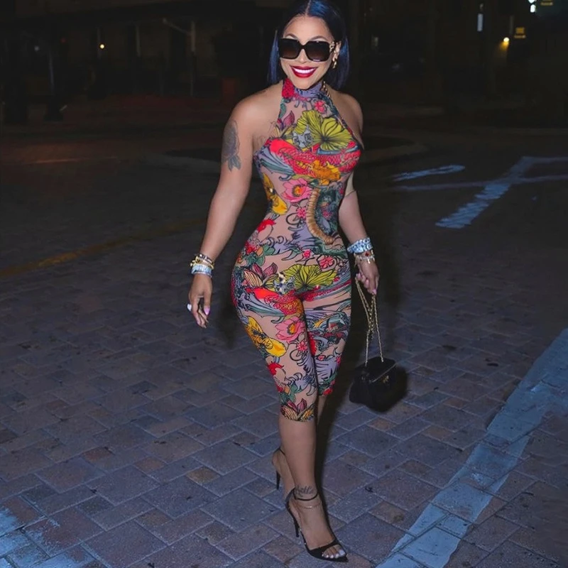 Sheer Mesh Print Transparent Sexy Bodycon Backless Jumpsuit Women Sleeveless Summer Rompers Jumpsuits for Women Playsuit
Sheer Mesh Print Transparent Sexy Bodycon Backless Jumpsuit Women Sleeveless Summer Rompers Jumpsuits for Women Playsuit