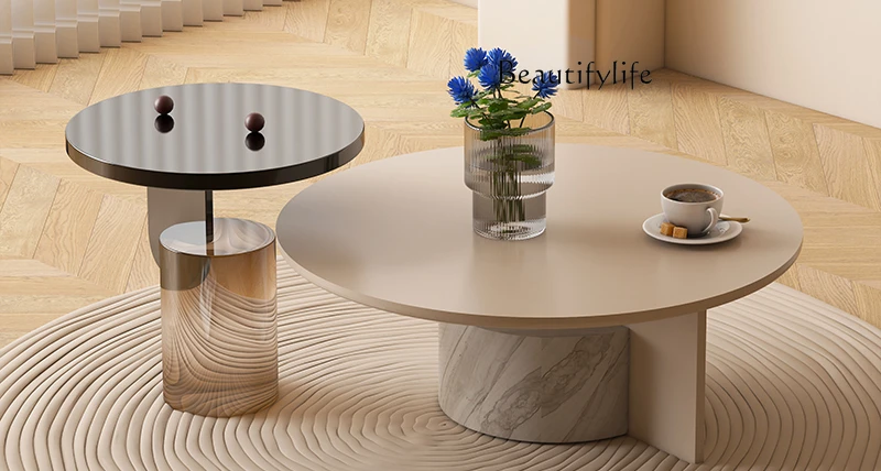 Light luxury minimalist coffee table size round combination modern simple style living room creative side few household
Light luxury minimalist coffee table size round combination modern simple style living room creative side few household