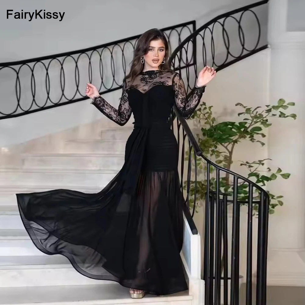FairyKissy Mermaid Prom Dresses Long Sleeves O-Neck Pleated Lace Floor Length Backless Formal Occasion Evening Dresses
FairyKissy Mermaid Prom Dresses Long Sleeves O-Neck Pleated Lace Floor Length Backless Formal Occasion Evening Dresses