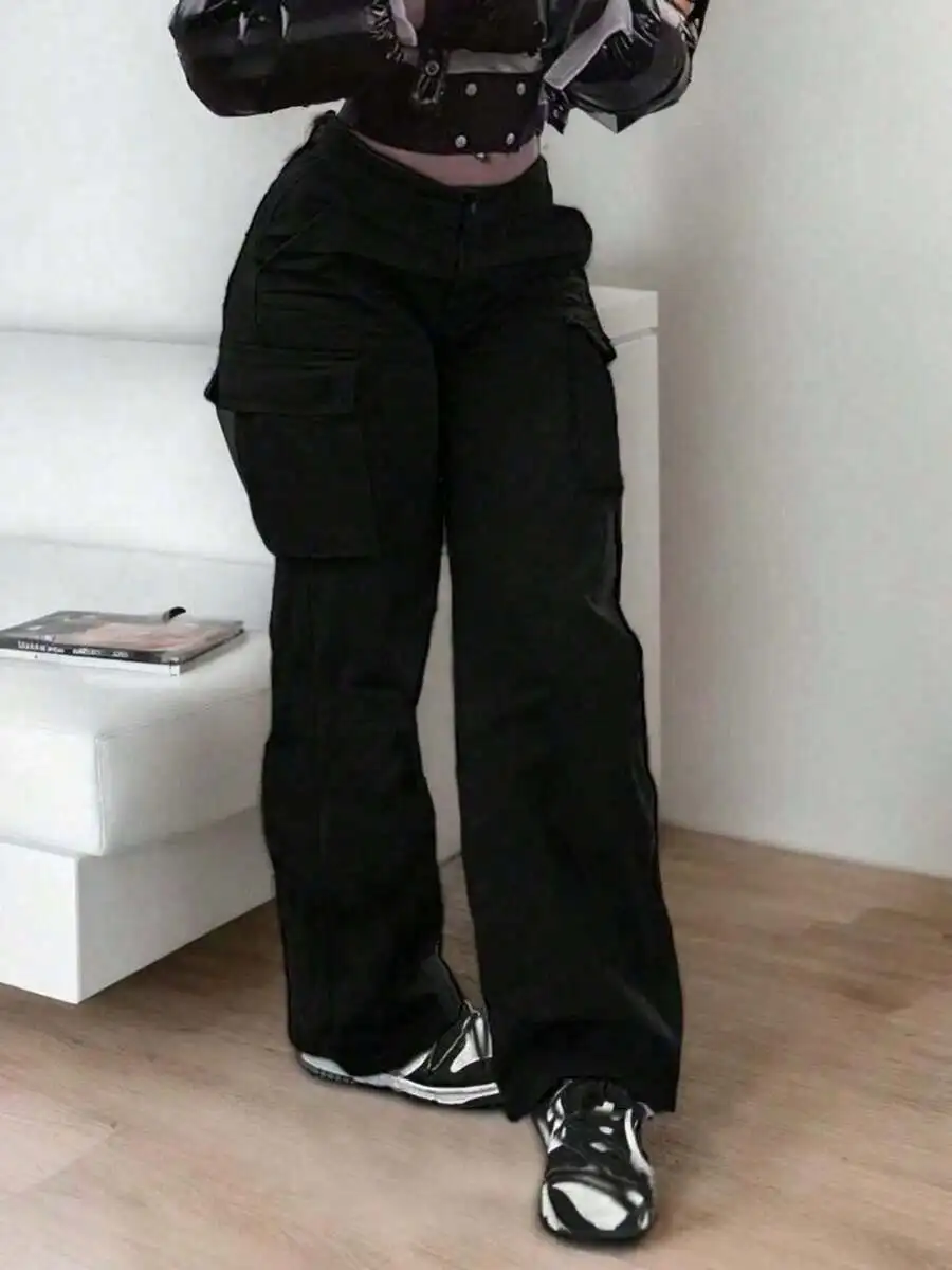 High-Waisted Straight Leg Cargo Pants Women Wide Leg Casual Trousers
High-Waisted Straight Leg Cargo Pants Women Wide Leg Casual Trousers