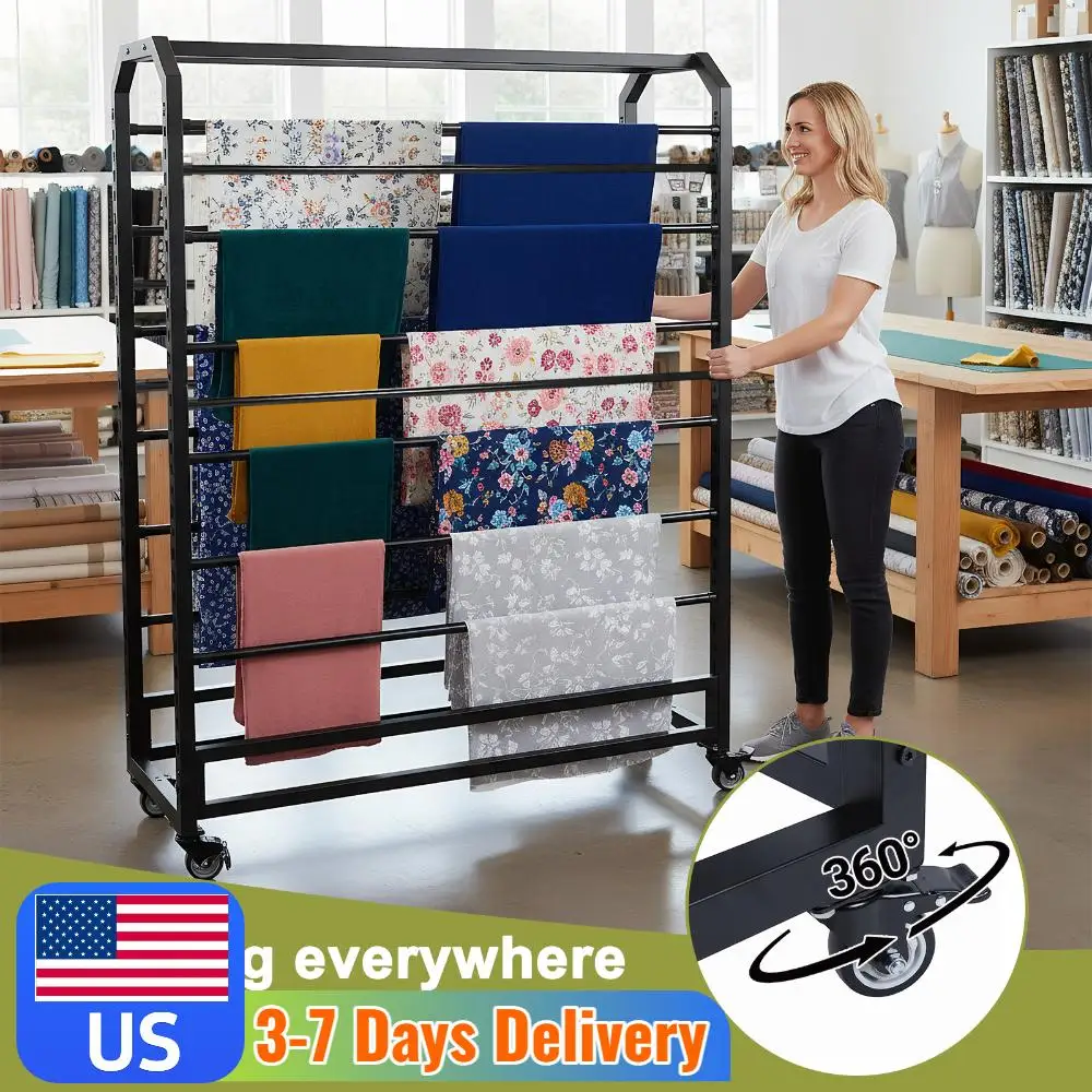 16/18 Rods Movable Organizer Holder with Adjustable Hanging Rod Metal Vinyl Rack with Wheels for Curtain/Wallpaper/Tablecloth
16/18 Rods Movable Organizer Holder with Adjustable Hanging Rod Metal Vinyl Rack with Wheels for Curtain/Wallpaper/Tablecloth