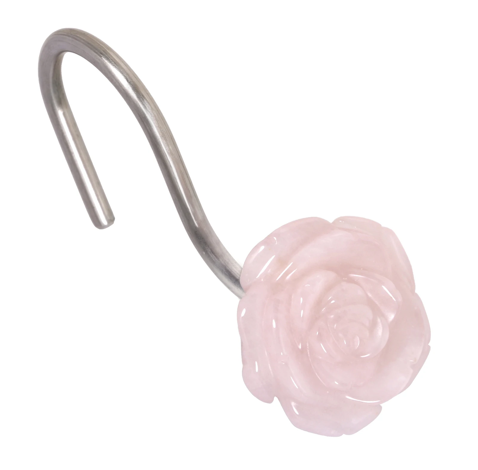 Handcarved Rose Crystal Stone Shower Curtain Hooks, Flower Shape Stainless Steel Shower Hooks For Bathroom Shower Rod Home Decor
Handcarved Rose Crystal Stone Shower Curtain Hooks, Flower Shape Stainless Steel Shower Hooks For Bathroom Shower Rod Home Decor