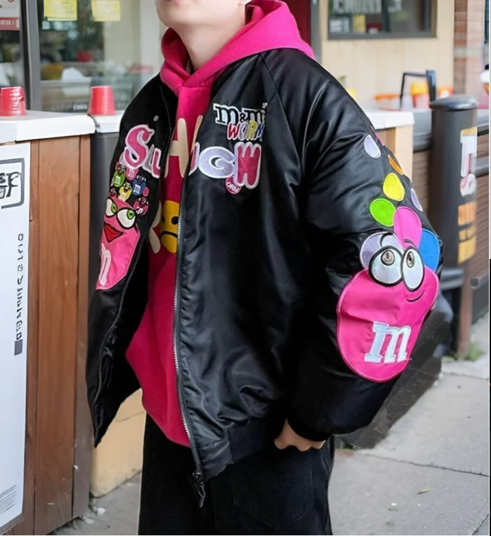 Thiened Cotton Jaet Baseball Collar Loose Fit Men's Jaet Embroidered Design Youth Faion Spring Autumn Winter Coat
Thiened Cotton Jaet Baseball Collar Loose Fit Men's Jaet Embroidered Design Youth Faion Spring Autumn Winter Coat