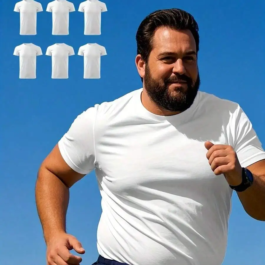 6pcs Mens Plus Size Short Sleeve T-Shirt Casual Breathable Sports Tee
6pcs Mens Plus Size Short Sleeve T-Shirt Casual Breathable Sports Tee